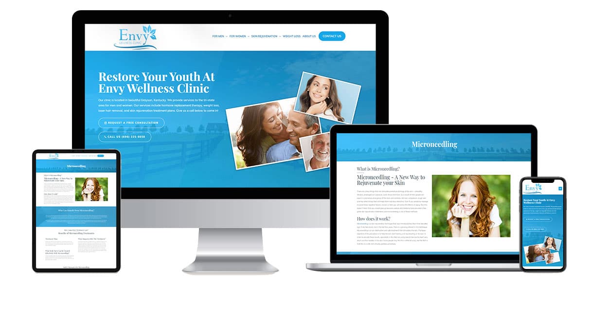 Envy Wellness Clinic website design by Mass Division
